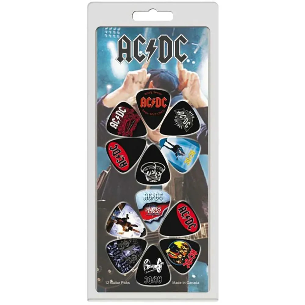 ACDC ALBUM COVERS GUITAR PLECTRUMS 12 PACK