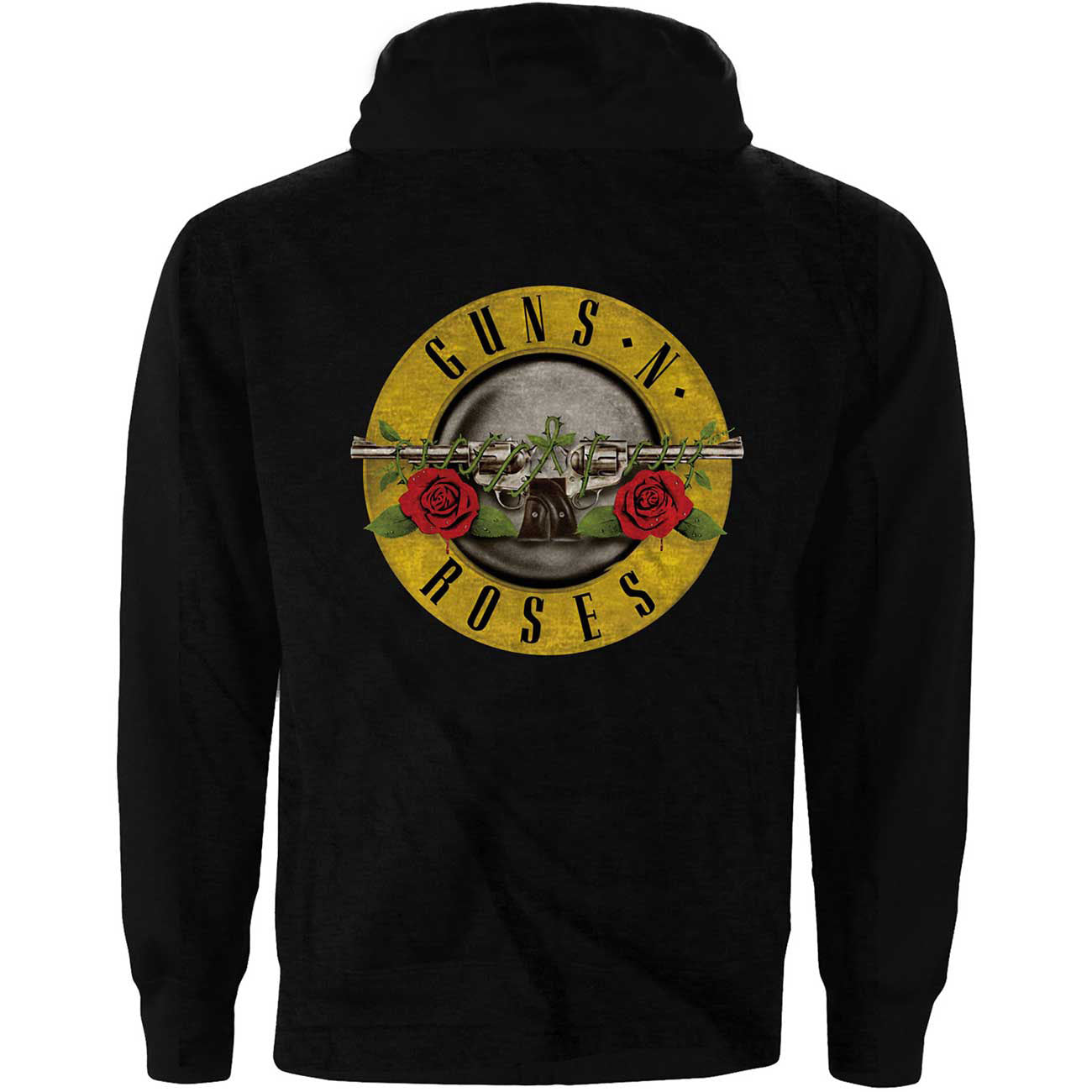 GUNS N' ROSES UNISEX ZIPPED HOODIE : CLASSIC LOGO w BACK PRINT ..... L