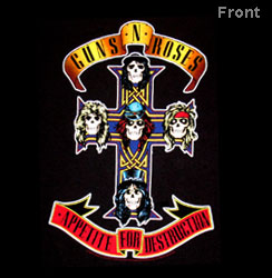 GUNS N' ROSES UNISEX PULLOVER HOODIE: APPETITE FOR DESTRUCTION .....L