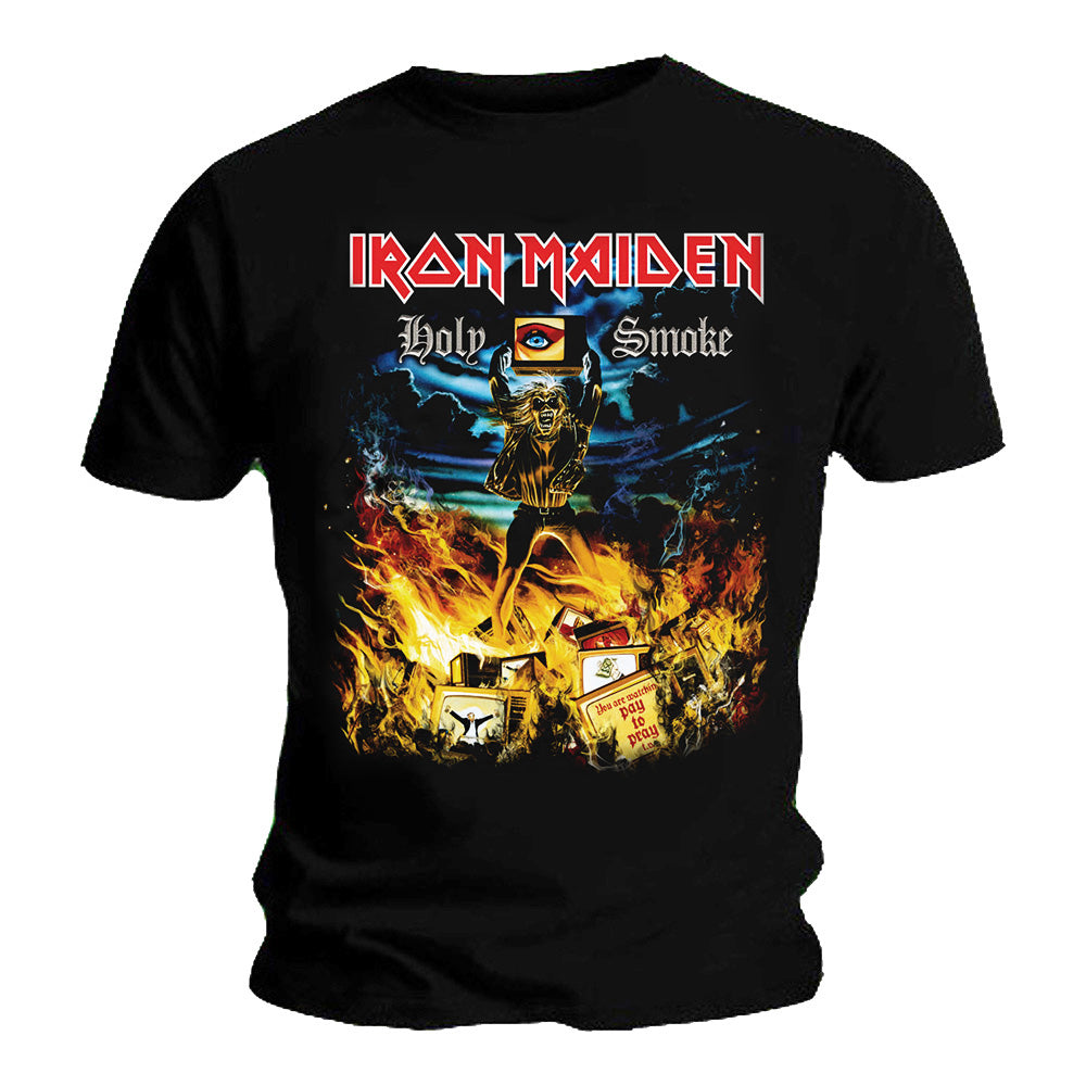 IRON MAIDEN - UNISEX T SHIRT - HOLY SMOKE ----- L