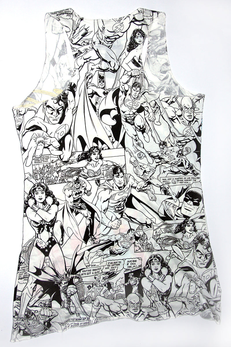 DC COMICS JUSTICE LEAGUE COLLAGE TANK TOP (LADIES) .....  L