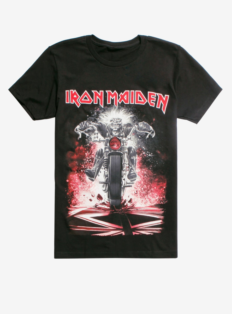 IRON MAIDEN - UNISEX T SHIRT - BIKER EDDIE ----- L