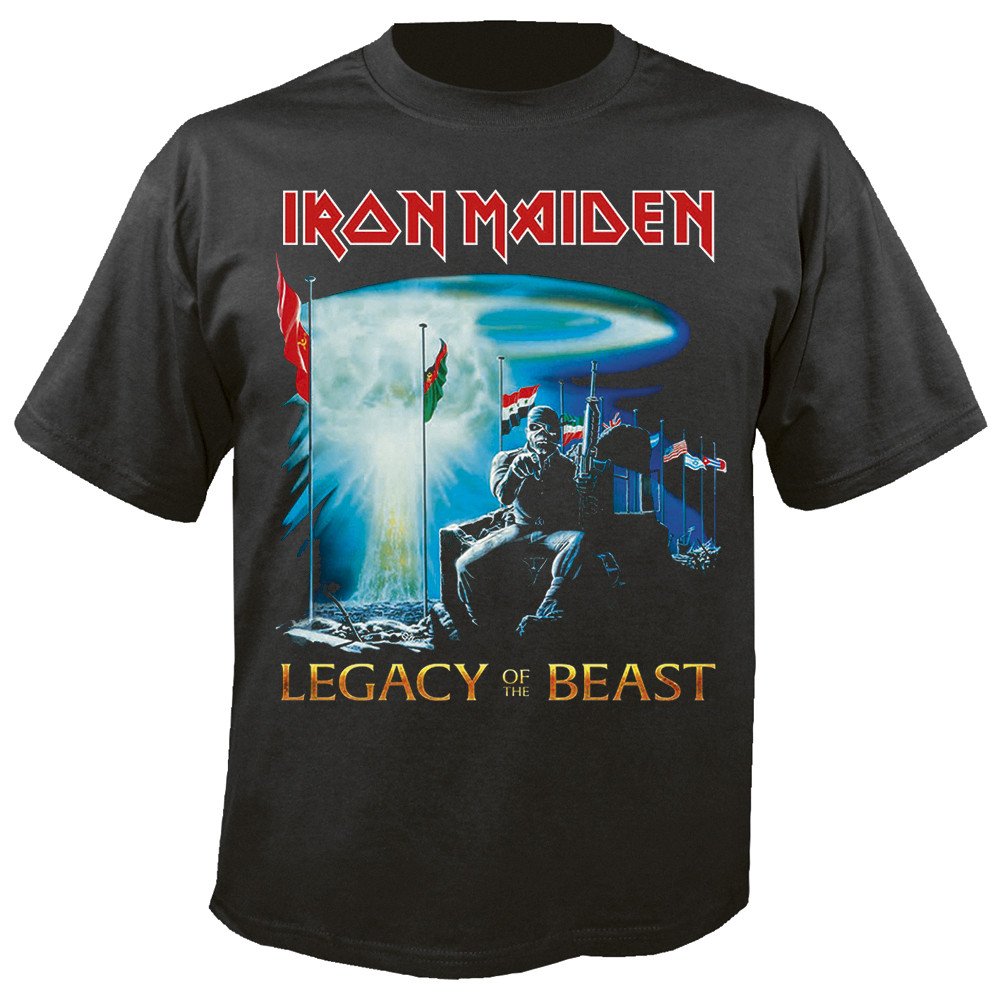 IRON MAIDEN - UNISEX T SHIRT - LEGACY OF THE BEAST ----- L