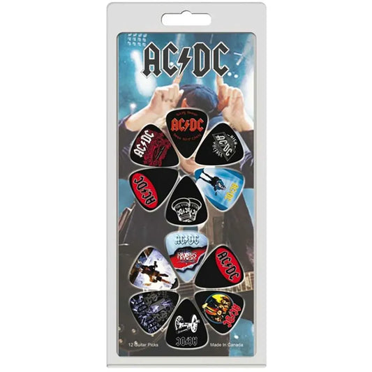 ACDC ALBUM COVERS GUITAR PLECTRUMS 12 PACK