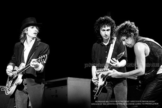 BOB DYLAN w TOM PETTY & MIKE CAMPBELL    (12" x 8")