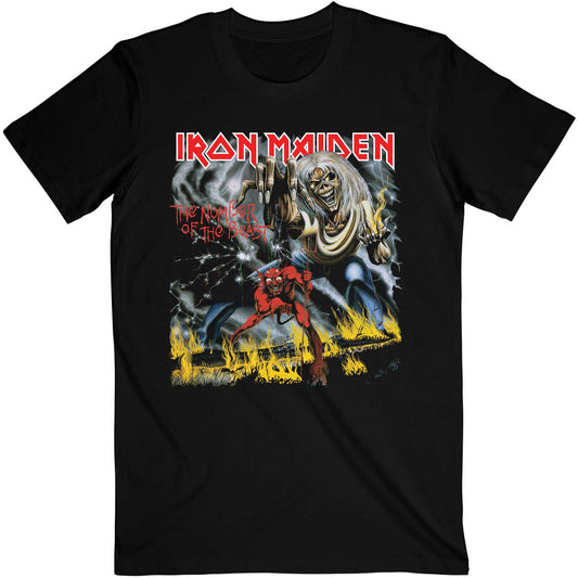 IRON MAIDEN - UNISEX T SHIRT - NUMBER of the BEAST ..... L & XL