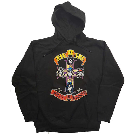 GUNS N' ROSES UNISEX PULLOVER HOODIE: APPETITE FOR DESTRUCTION .....L