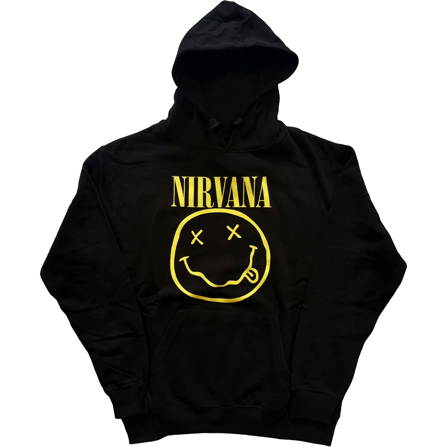 NIRVANA UNISEX PULLOVER HOODIE: YELLOW HAPPY FACE ....L