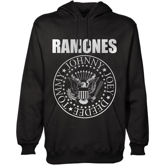 RAMONES UNISEX PULLOVER HOODIE:  PRESIDENTIAL SEAL .....L