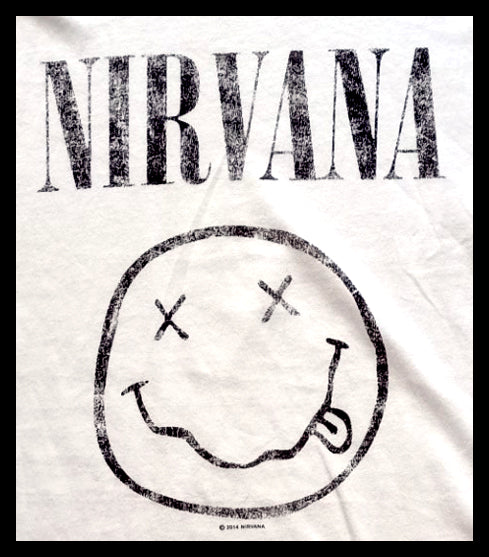 NIRVANA - DISTRESSED HAPPY FACE UNISEX SLEEVELESS..... SMALL