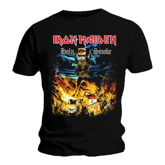 IRON MAIDEN - UNISEX T SHIRT - HOLY SMOKE ----- L