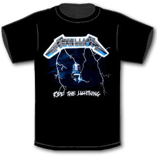 METALLICA UNISEX T SHIRT - RIDE THE LIGHTNING TRACKS  ..... M  L  XL