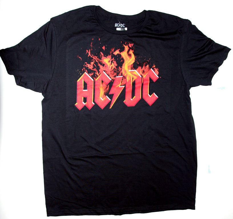 AC/DC - UNISEX - FLAME LOGO ..... L ............. FREE POST – RockPig ...