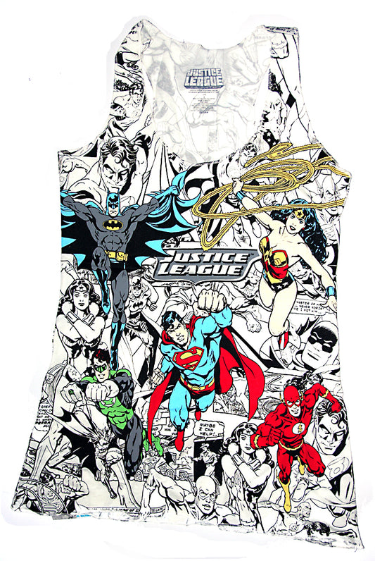 DC COMICS JUSTICE LEAGUE COLLAGE TANK TOP (LADIES) .....  L