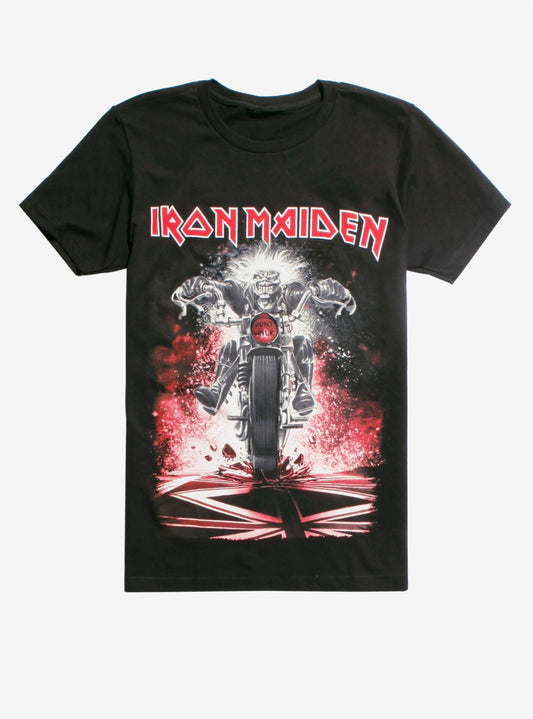 IRON MAIDEN - UNISEX T SHIRT - BIKER EDDIE ----- L