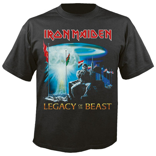 IRON MAIDEN - UNISEX T SHIRT - LEGACY OF THE BEAST ----- L