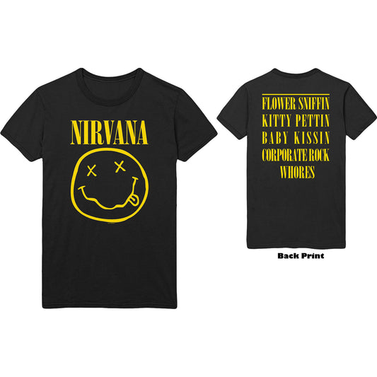 NIRVANA - HAPPY FACE    ,,,,,M, L,         XL (out of stock)